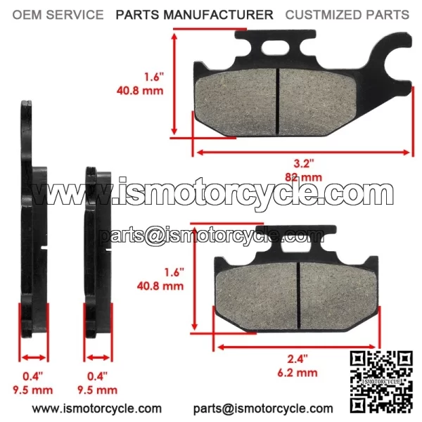 Front Rear Brake Pads for Can-am Commander Max 1000 XT LTD 2014-2018 Left Right - Image 3
