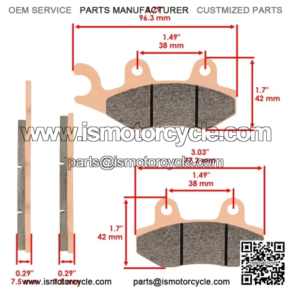 Front & Rear Sintered Brake Pads For Kawasaki KAF820 Mule PRO FX FXR FXT 16-2023 - Image 3