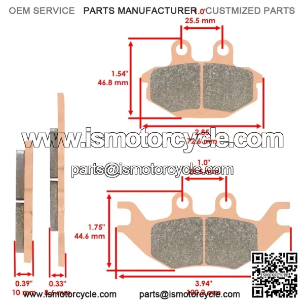 Front & Rear Sintered Brake Pads For Kawasaki KAF820 Mule PRO FX FXR FXT 16-2023 - Image 4