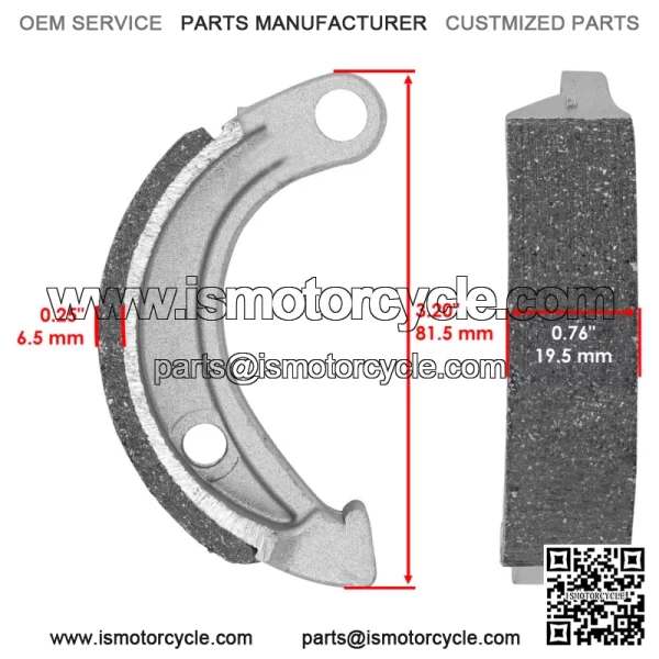 Front Brake Shoes For Yamaha Raptor 90 YFM90 16-2023 / Grizzly 90 YFM90 2019-25 - Image 2
