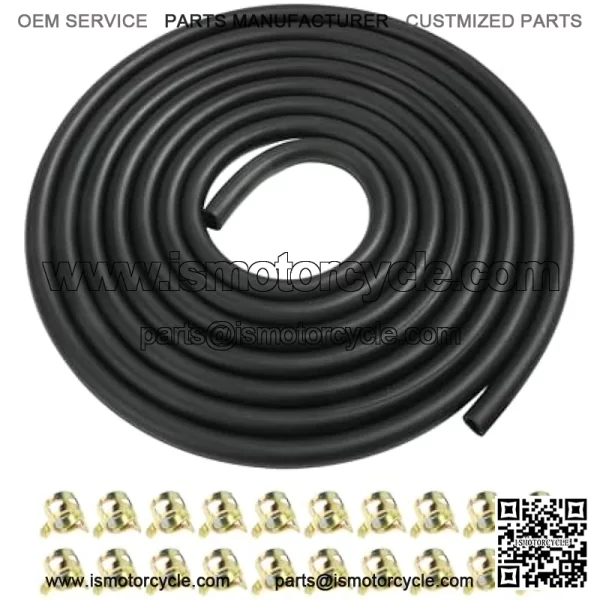 9.85FT Fuel Line,1/4" ID Fuel Line Hose with 20Pcs 2/5" ID Hose Clamps,Car Accessories Gas Line Small Engine Fuel Line,Stretchy Fuel Line for Motorcycle Mowers Tractors and All Small Engines