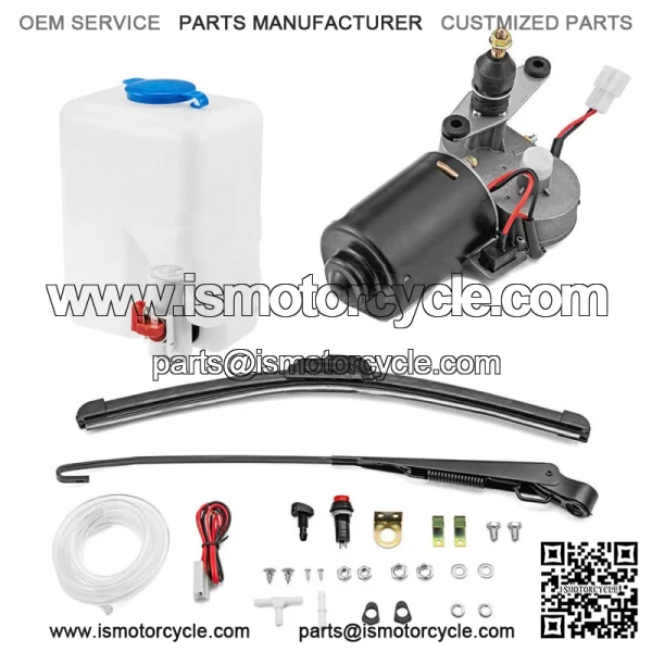UTV 12V Electric Windshield Wiper Motor Kit Washer Bottle For Can Am Maverick X3 For: More than one vehicle