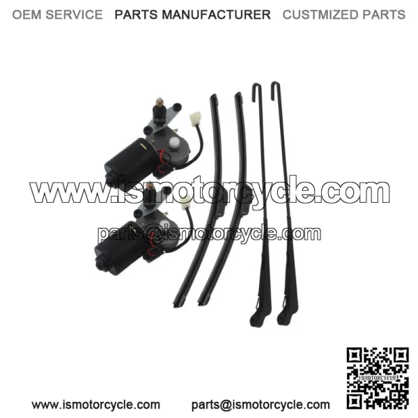 2pcs Premium Universal 12V Electric UTV Windshield Standard Wiper Motor KitFor: More than one vehicle