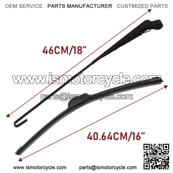2pcs Premium Universal 12V Electric UTV Windshield Standard Wiper Motor KitFor: More than one vehicle - Image 2