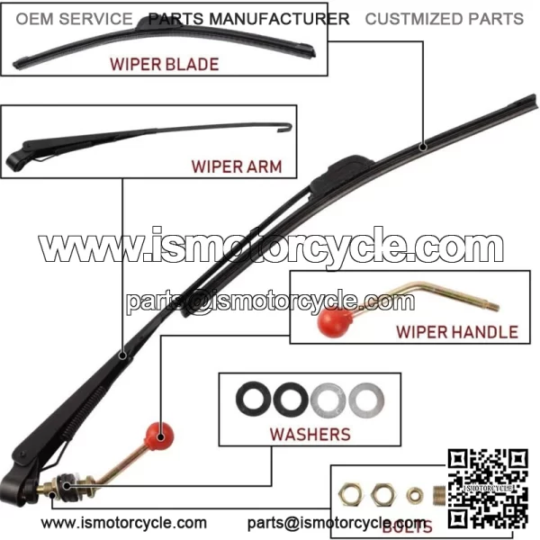 UTV Manual Hand Operated Windshield Wiper for Kawasaki Mule /Teyrx John Deere For: More than one vehicle - Image 2