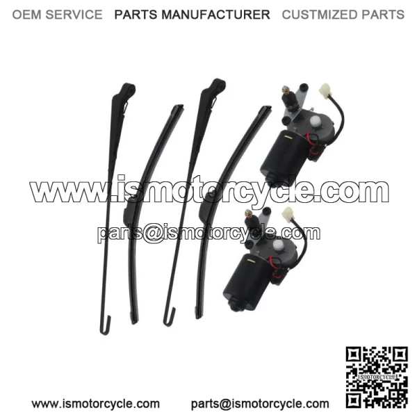 2Set UTV Electric Windshield Wiper Motor Kit for John Deere Gator/Kawasaki Mule For: More than one vehicle