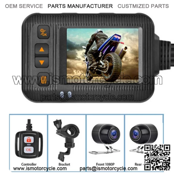 Dash Cam Motorcycle DVR Front Rear View Dual Camera Video Recorder IP65h0 For: Polaris Ranger 400