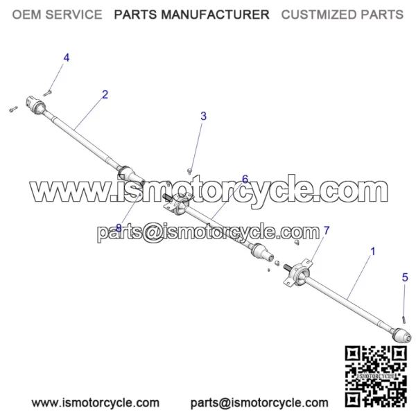 Polaris Off Road Prop Shaft Assembly, Mid, OEM Part 1333963, Qty 1 - Image 2