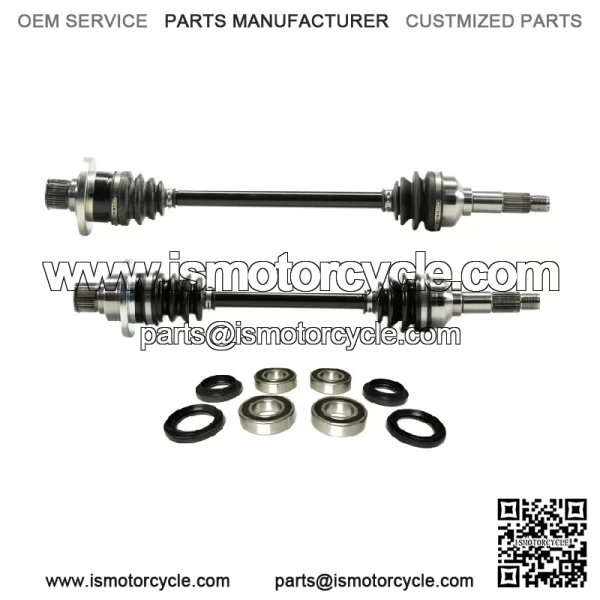 Pair of Rear Axles with Bearings for Yamaha Rhino 700 2008-2013