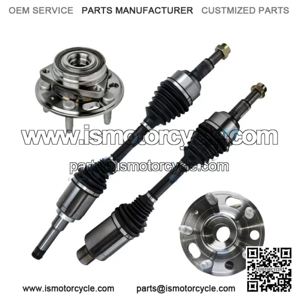 FRONT CV Axle Shaft + Wheel Hub Bearing for 10-16 Chevy Equinox GMC Terrain 2.4L