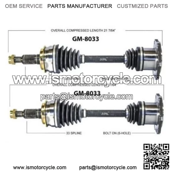 For Chevrolet Tahoe K2500 Silverado 1500 4WD AWD Set of 2 Front CV Axle Shafts