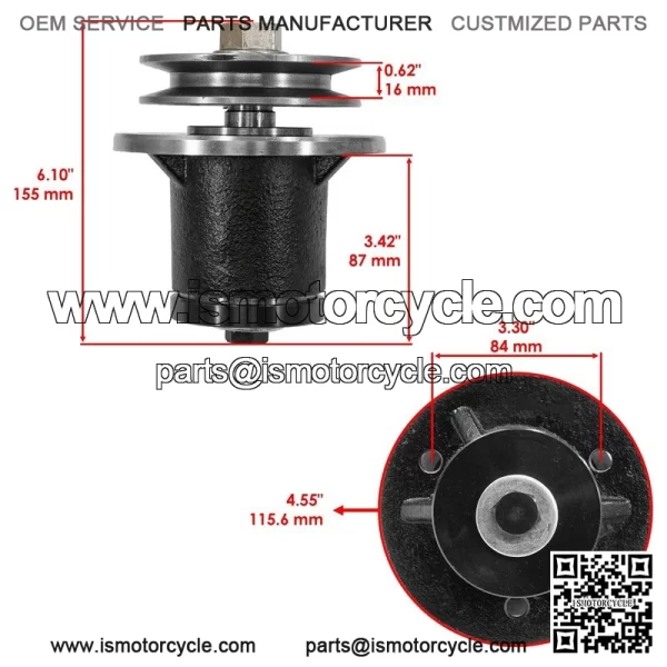 502303 Deck Spindle for King Kutter RFM-48 48"/  RFM-60 60" / RFM-72 72" - Image 2