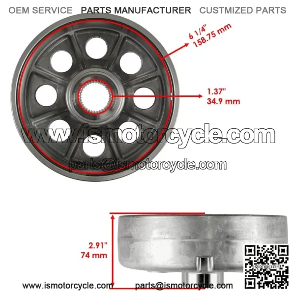 43620-HP5-600 Rear Brake Drums & Seals For Honda Rancher 420 TRX420 2007-2013 - Image 2