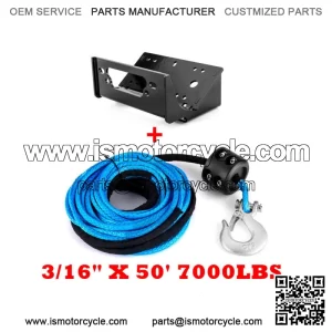 For Kawasaki Teryx/4 750 800 Winch Mounting Bracket+Synthetic Winch Rope For: More than one vehicle