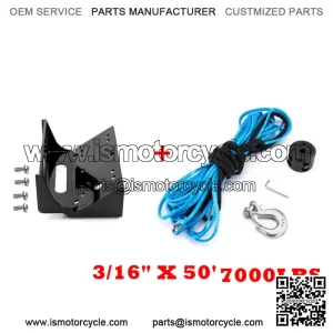 For Kawasaki Teryx/4 750 800 Winch Mounting Bracket+Synthetic Winch Rope For: More than one vehicle