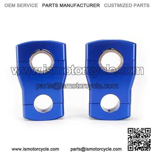 Blue 2" Inch Pivoting Risers for Arctic Cat Snowmobile 7/8" OR 11/8" Handlebar  Fits: Yamaha - Image 4