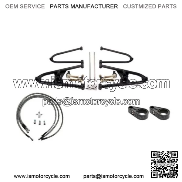 TRX 450R A Arms +2.5 +1 Chromoly Adjustable Brake lines Clamps