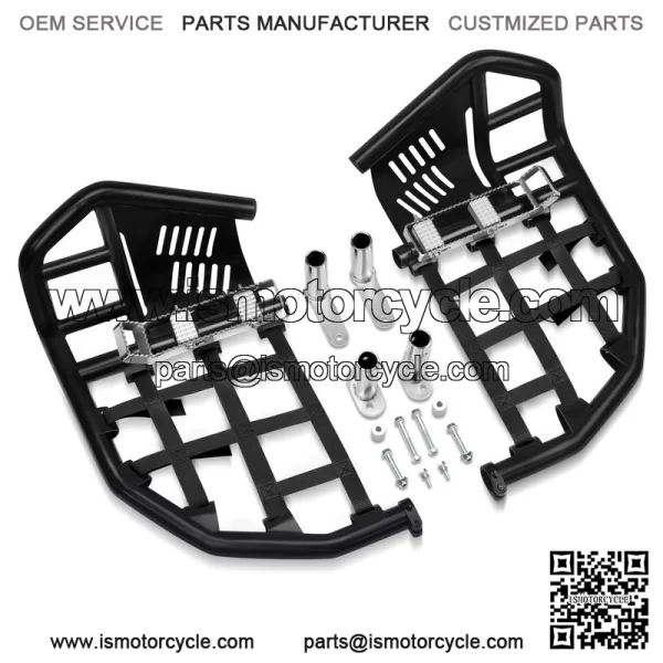 For Yamaha YFZ 450 Nerf Bars Pro Peg Heel Guard Black Bars With Black Nets - Image 3