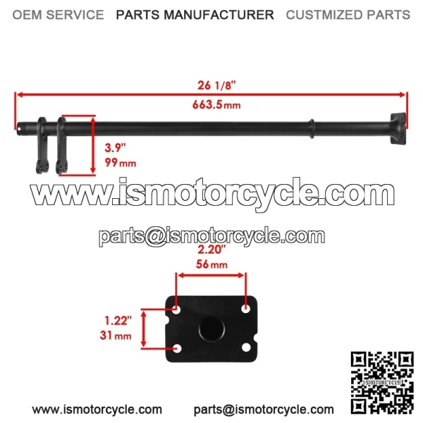 Polaris Scrambler 500 4X4 2001-2007 Steering Shaft Post w/Bushings - Image 2