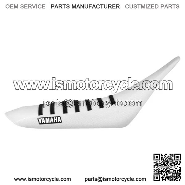 Yamaha YFZ 450 Gripper Seat Cover 2004-2013  all WHITE/ BLACK ribs LOGO #200 - Image 2