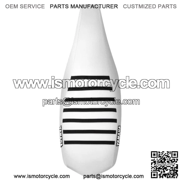 Yamaha YFZ 450 Gripper Seat Cover 2004-2013  all WHITE/ BLACK ribs LOGO #200 - Image 3